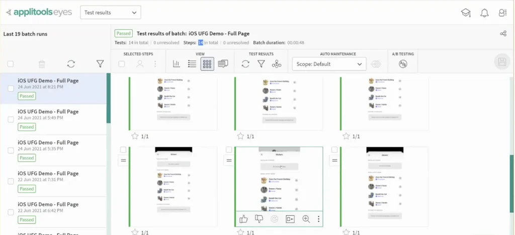 Applitools ai web development tools