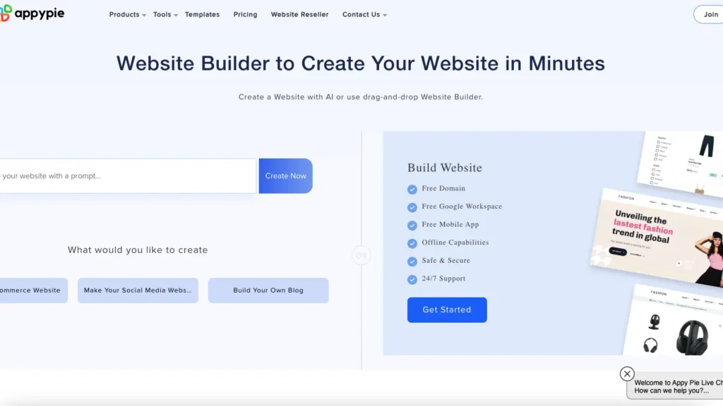 appy pie ai web development tool