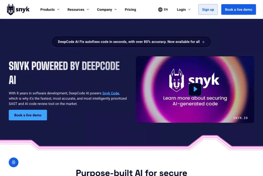 snyk ai web development tools