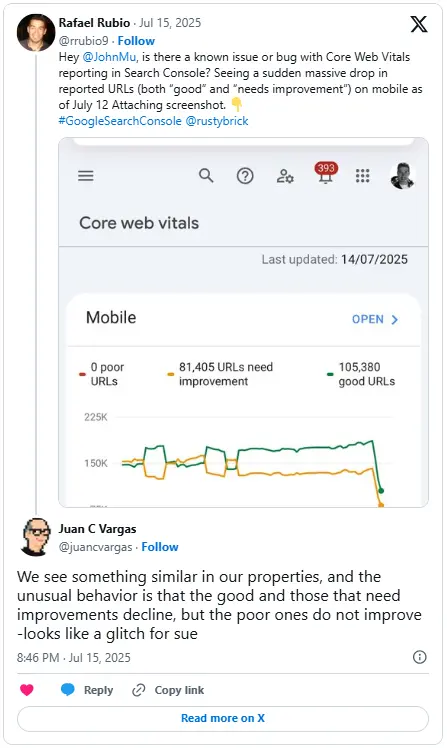 Bluesky User Reporting Glitch in Google Search Console