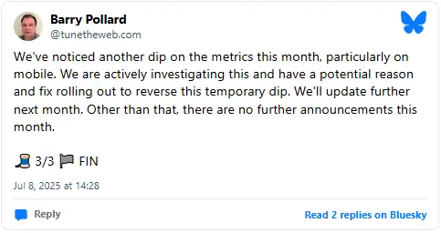 Barry Pollard on CWV Reporting Glitch in Google Search Console