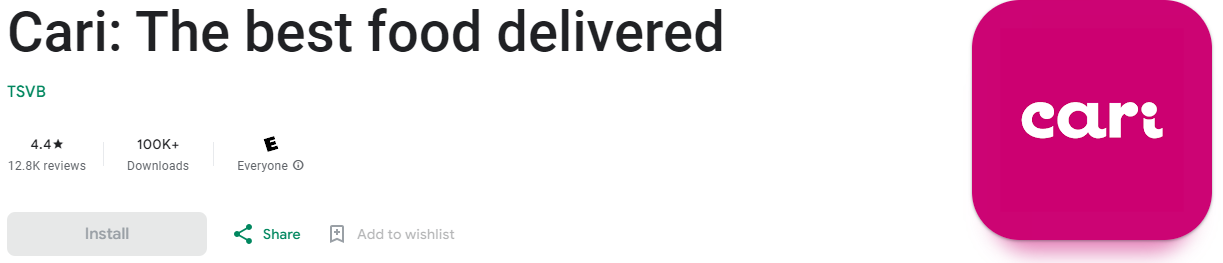 Cari food delivery app