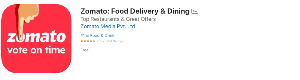 Zomato Food Delivery app