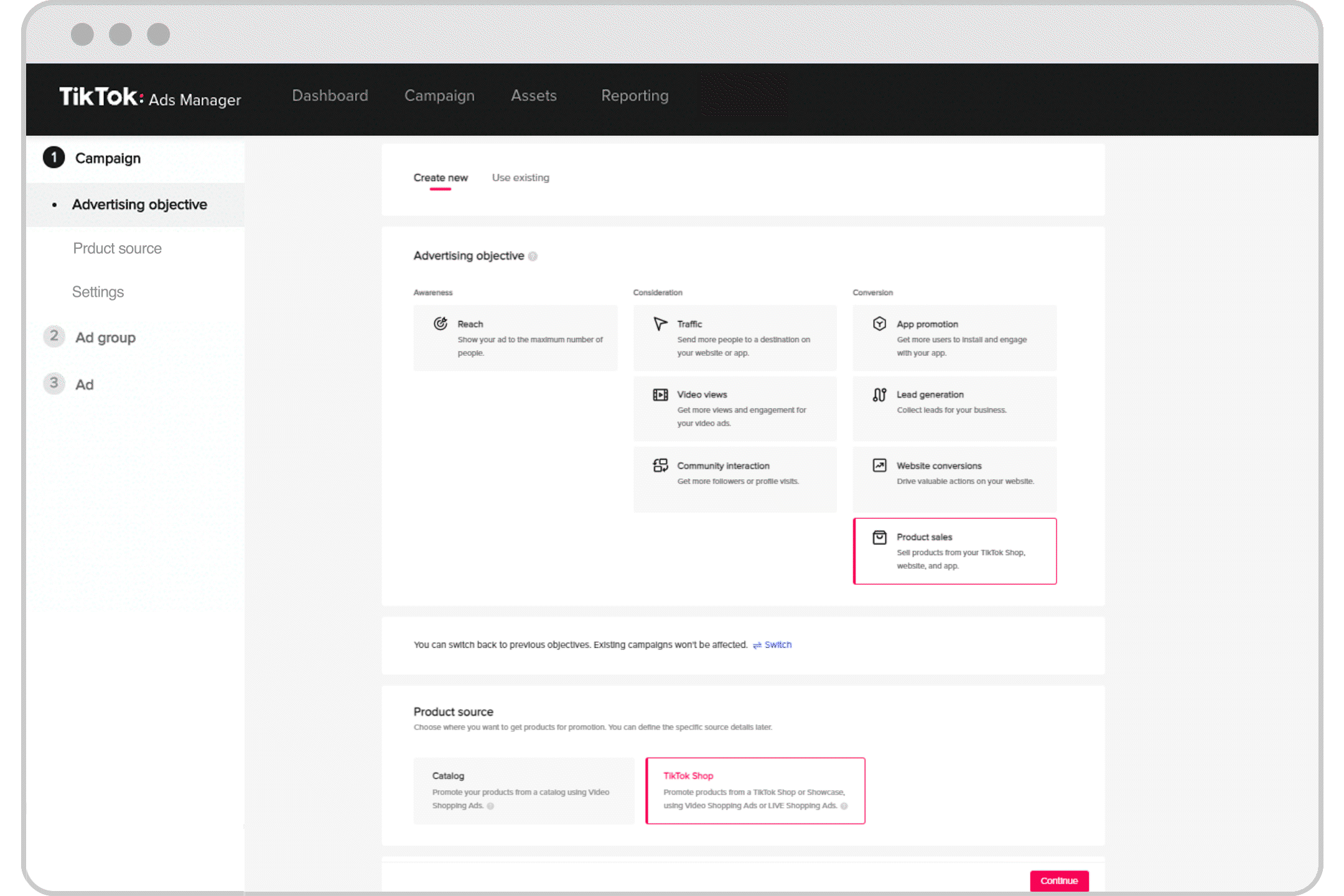 TikTok Ads Manager AD creation