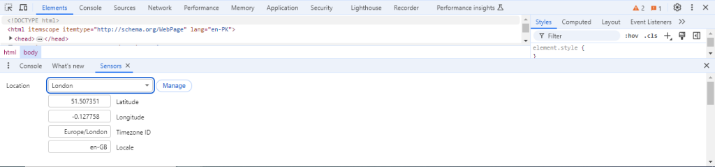 Google Location Settings 
