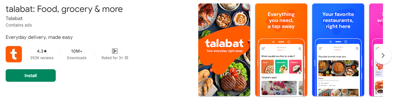 Talabat food delivery app in Saudi Arabia