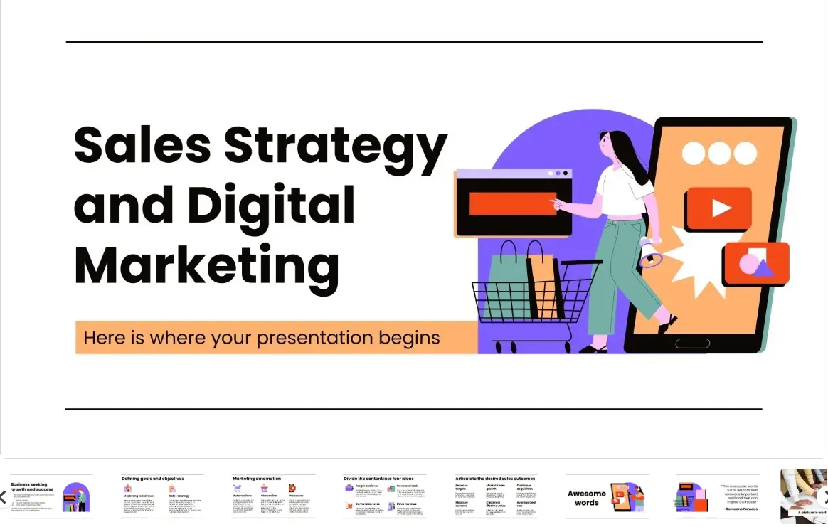 Sales Strategy & Digital Marketing PowerPoint Template