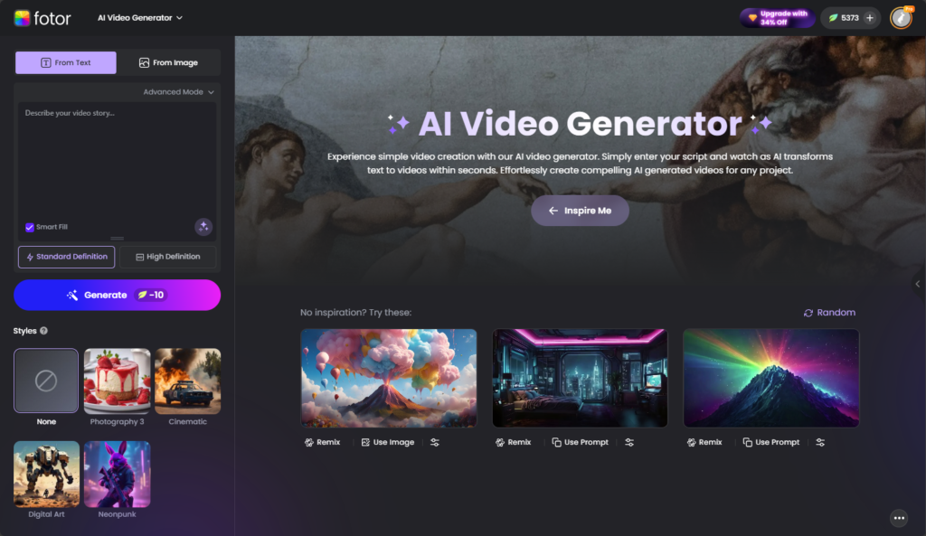 Fotor AI Video Generator